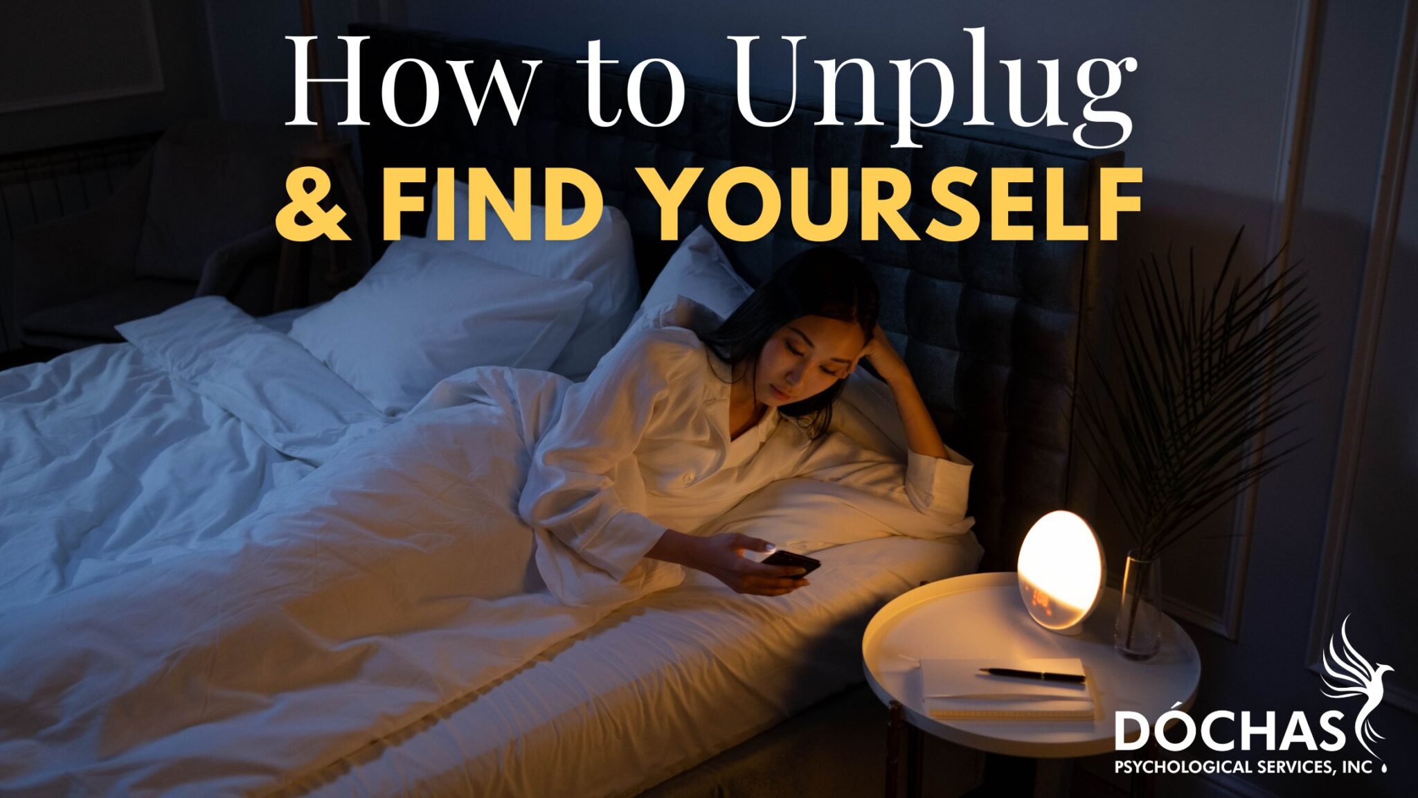 woman scrolling in bed